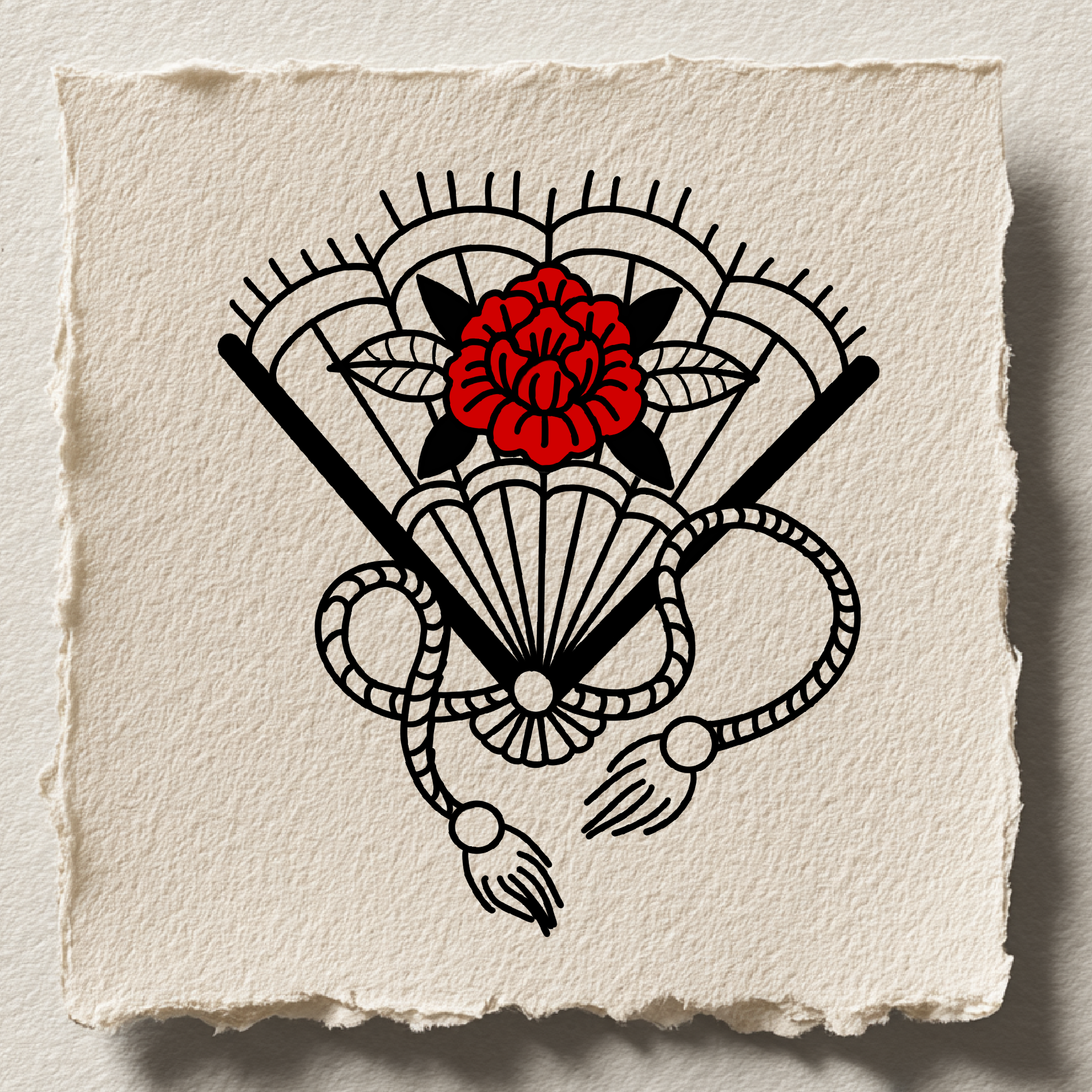 Decorative fan with floral accent