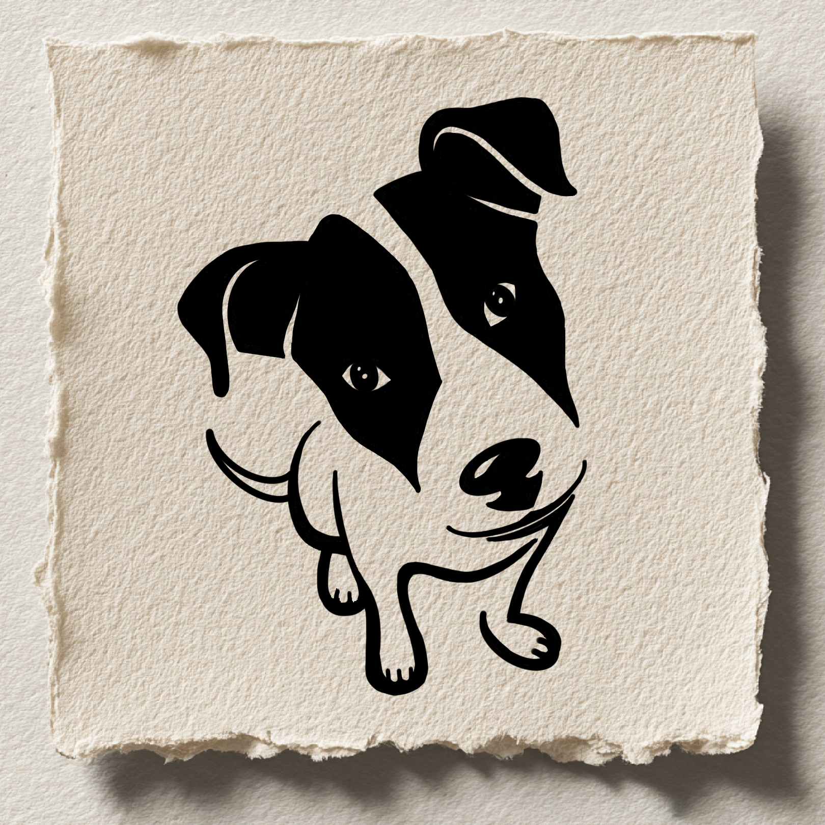 Minimalist dog silhouette