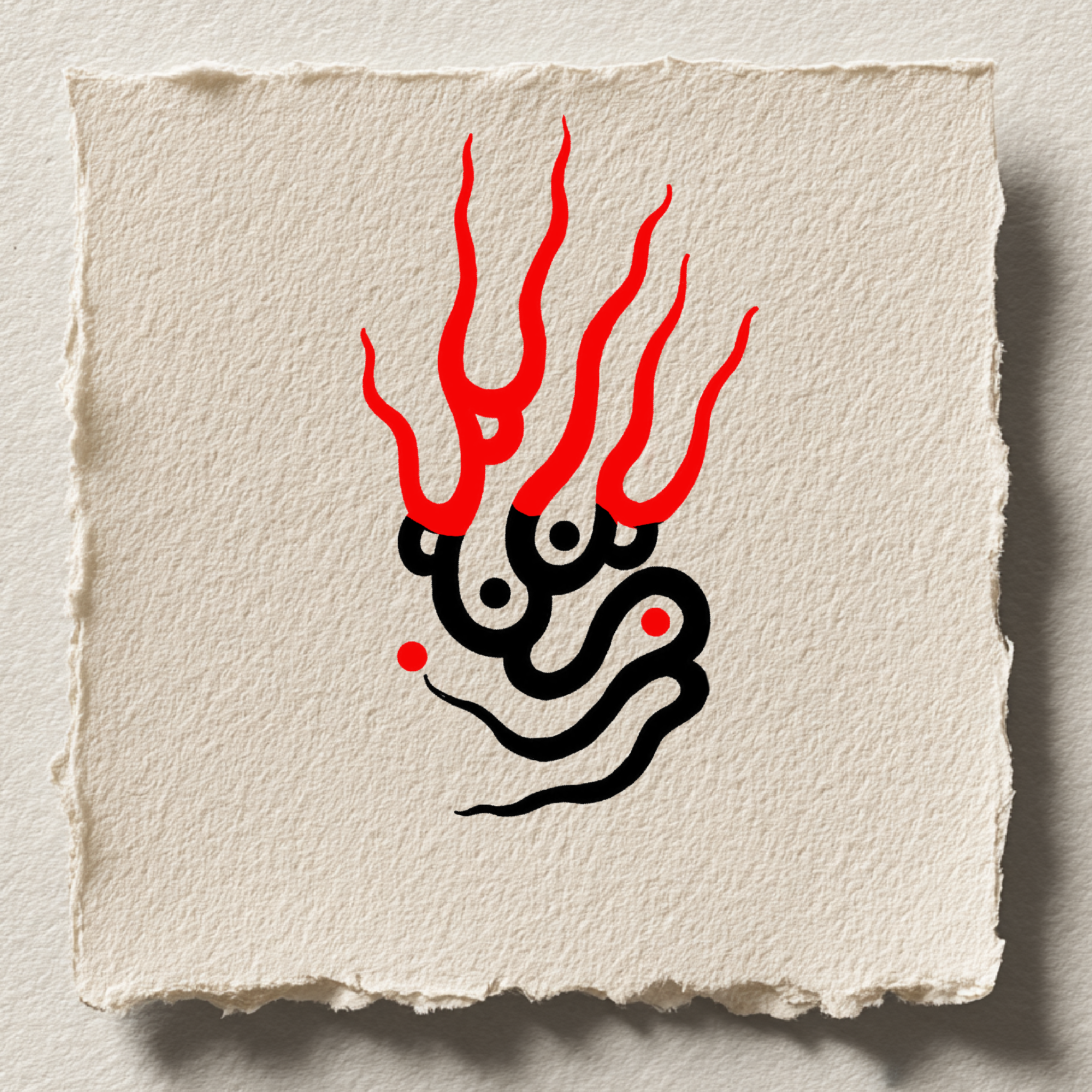 Stylized flame with organic shapes