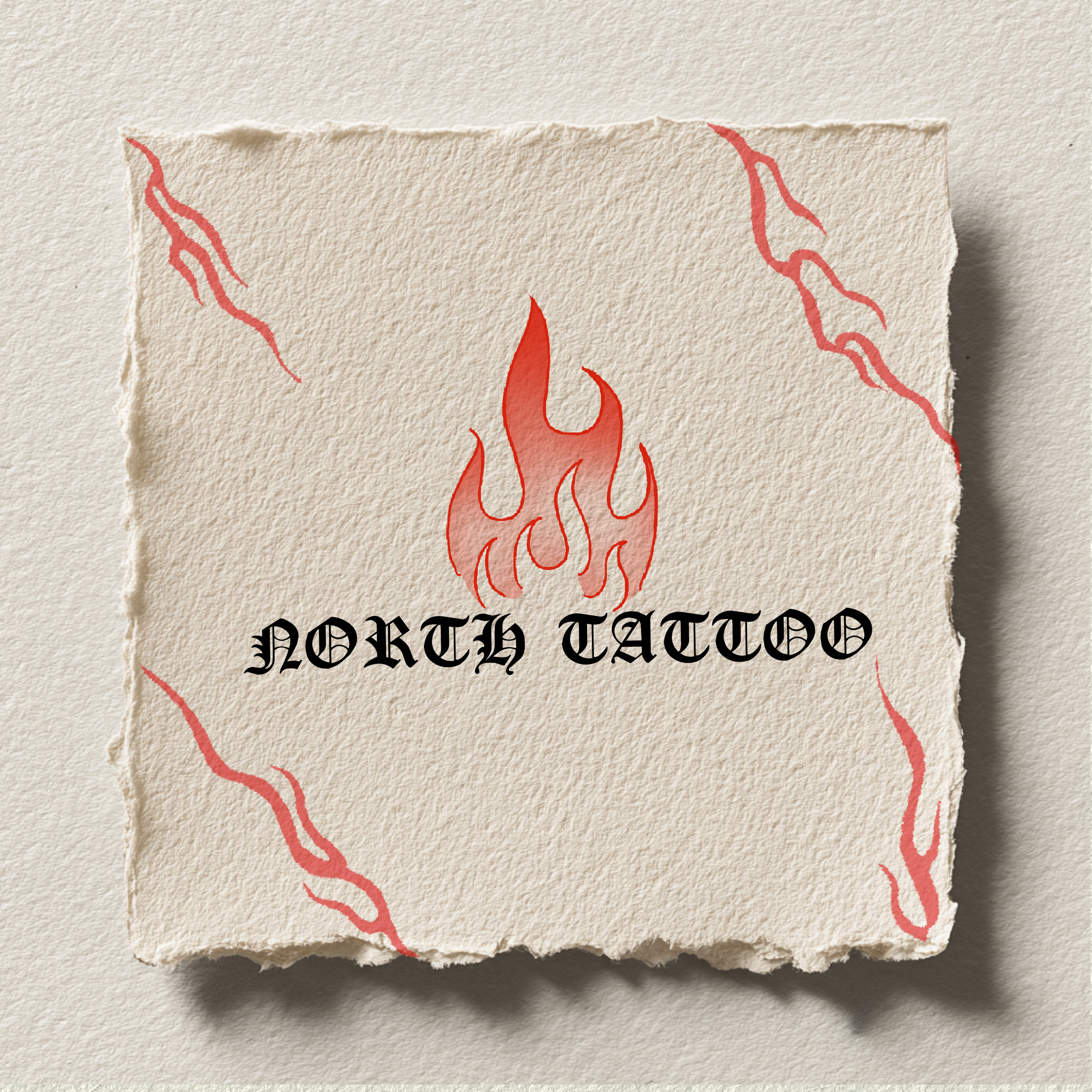 North Tattoo logo with flames
