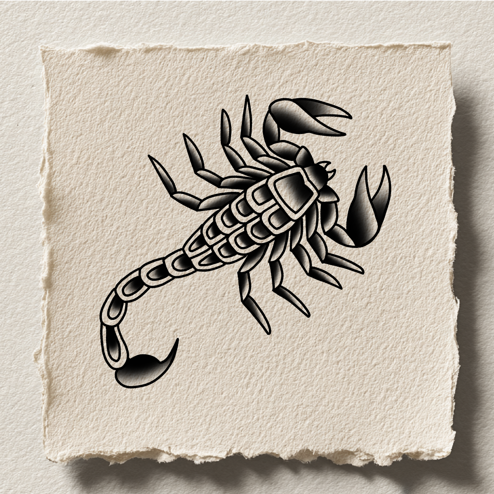 Detailed scorpion with segmented body and claws