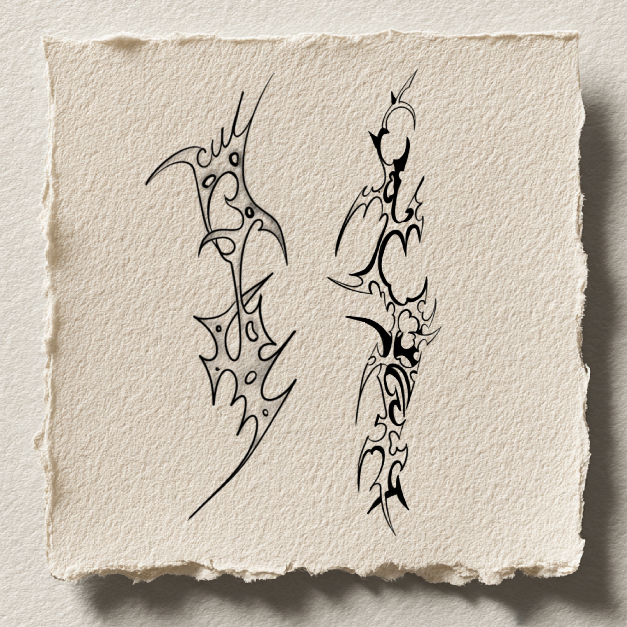 Tribal flame style designs